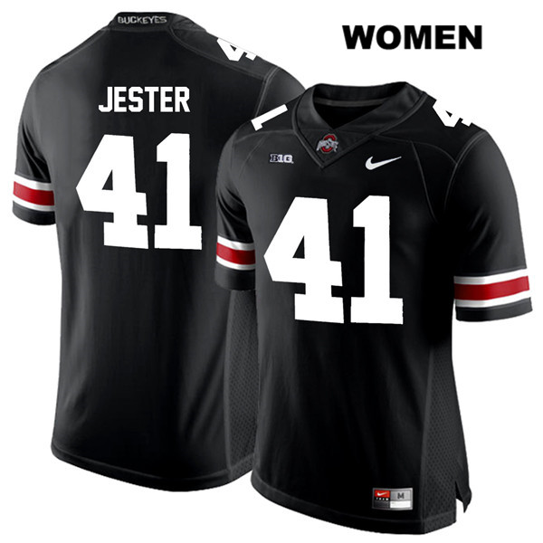 Ohio State Buckeyes Women's Hayden Jester #41 White Number Black Authentic Nike College NCAA Stitched Football Jersey XA19S40VR